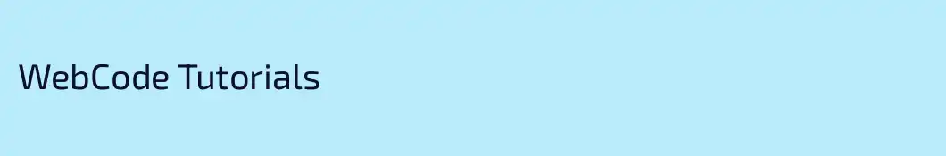 WebCode Tutorials